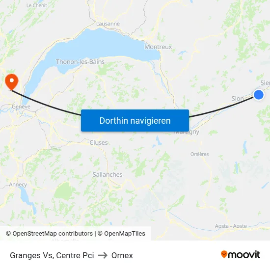Granges Vs, Centre Pci to Ornex map