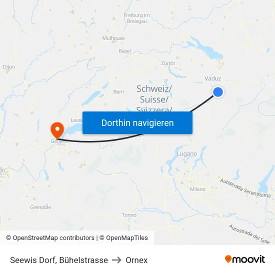 Seewis Dorf, Bühelstrasse to Ornex map