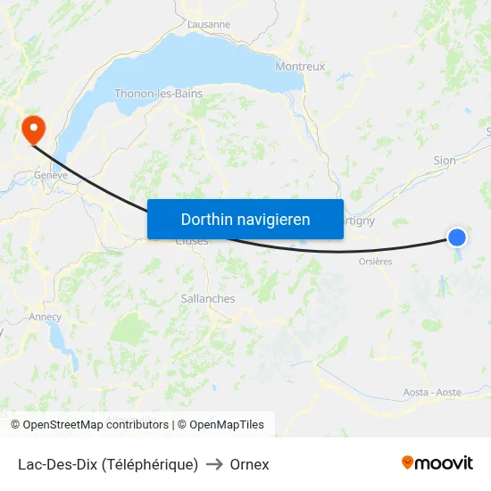Lac-Des-Dix (Téléphérique) to Ornex map