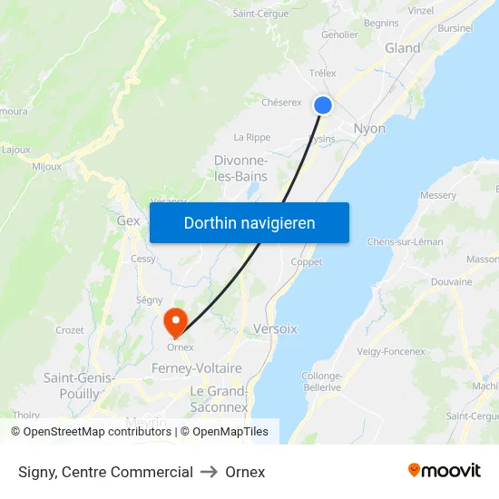 Signy, Centre Commercial to Ornex map