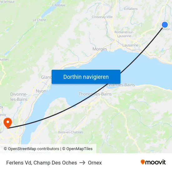 Ferlens Vd, Champ Des Oches to Ornex map