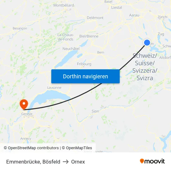 Emmenbrücke, Bösfeld to Ornex map