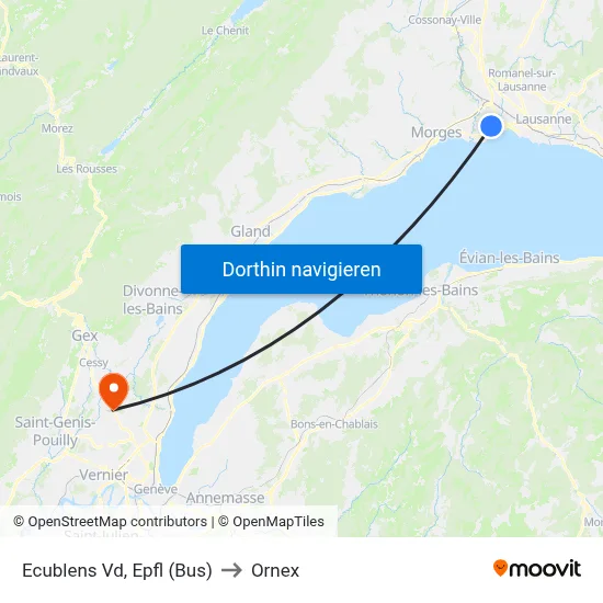 Ecublens Vd, Epfl (Bus) to Ornex map
