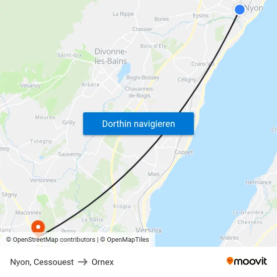 Nyon, Cessouest to Ornex map