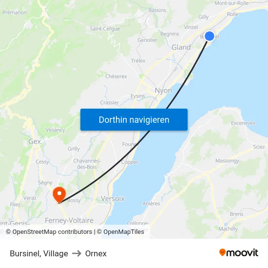 Bursinel, Village to Ornex map