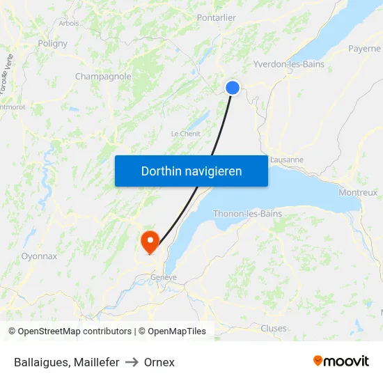 Ballaigues, Maillefer to Ornex map