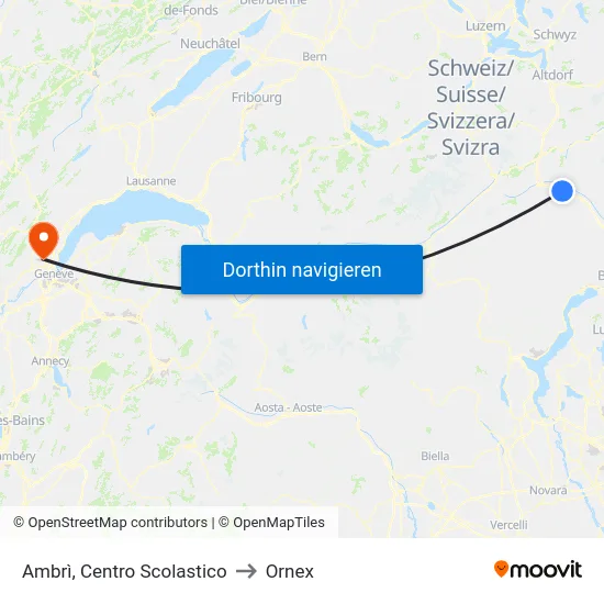 Ambrì, Centro Scolastico to Ornex map