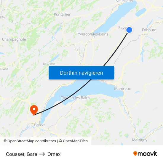 Cousset, Gare to Ornex map