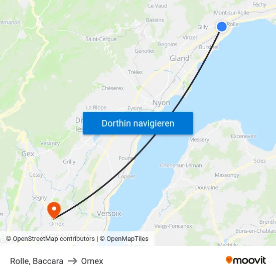 Rolle, Baccara to Ornex map