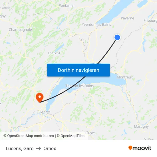 Lucens, Gare to Ornex map
