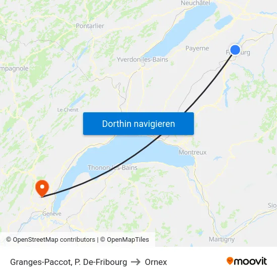 Granges-Paccot, P. De-Fribourg to Ornex map