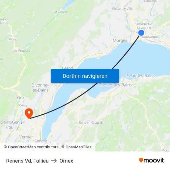 Renens Vd, Follieu to Ornex map