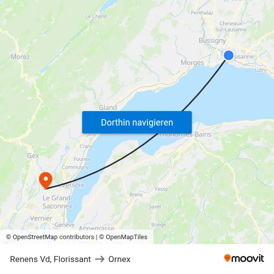 Renens Vd, Florissant to Ornex map