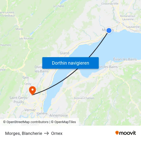 Morges, Blancherie to Ornex map