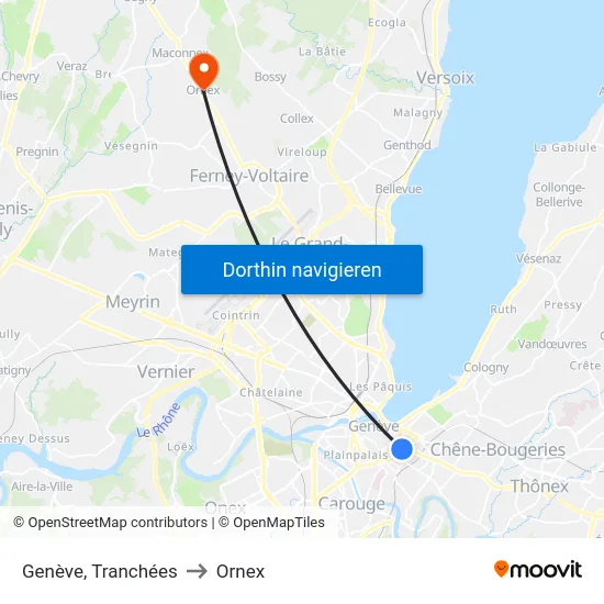 Genève, Tranchées to Ornex map