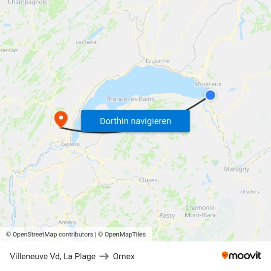 Villeneuve Vd, La Plage to Ornex map