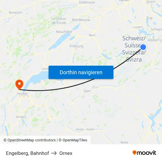 Engelberg, Bahnhof to Ornex map