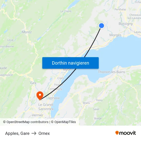 Apples, Gare to Ornex map