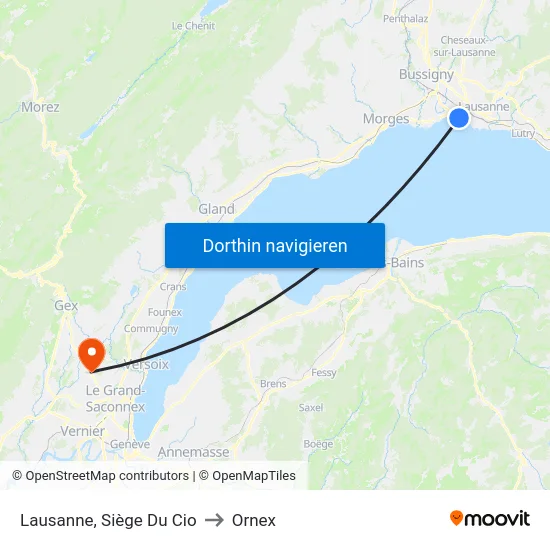 Lausanne, Siège Du Cio to Ornex map