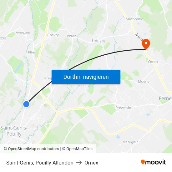 Saint-Genis, Pouilly Allondon to Ornex map