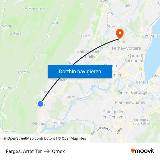 Farges, Arrêt Ter to Ornex map
