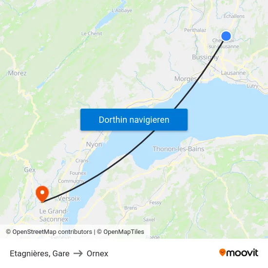 Etagnières, Village to Ornex map
