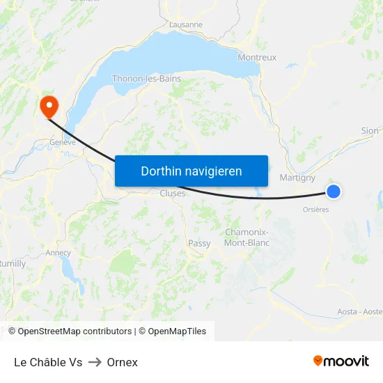 Le Châble Vs to Ornex map