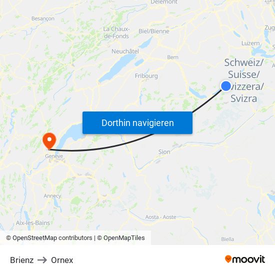 Brienz to Ornex map