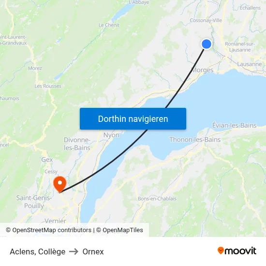 Aclens, Collège to Ornex map