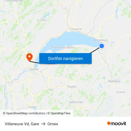 Villeneuve Vd, Gare to Ornex map