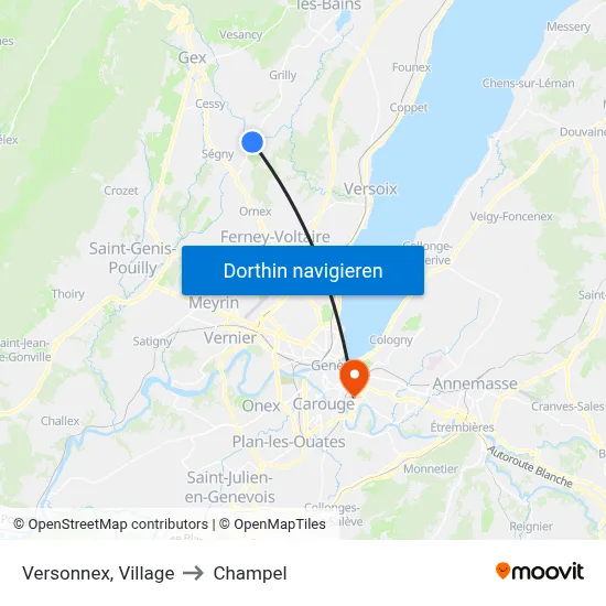 Versonnex, Village to Champel map