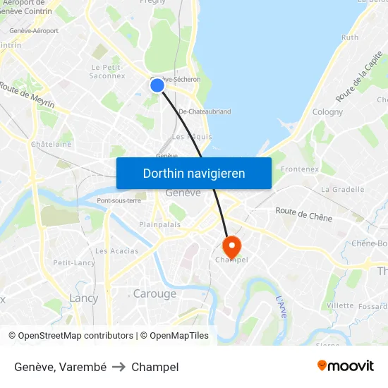 Genève, Varembé to Champel map