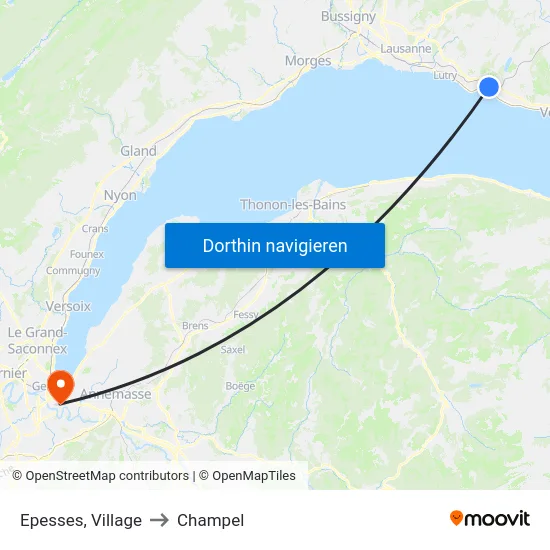 Epesses, Village to Champel map