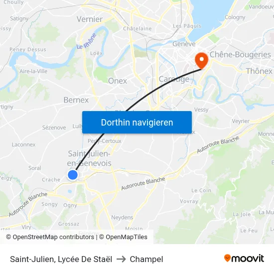 Saint-Julien, Lycée De Staël to Champel map