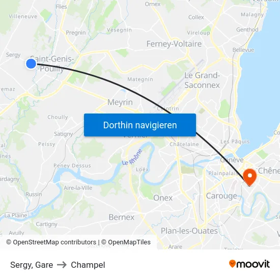 Sergy, Gare to Champel map