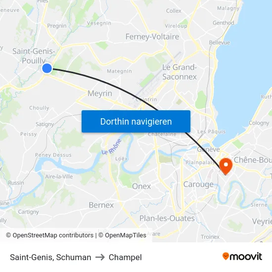 Saint-Genis, Schuman to Champel map