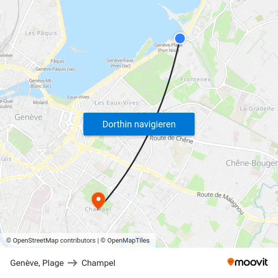 Genève, Plage to Champel map