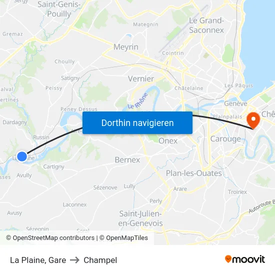 La Plaine, Gare to Champel map