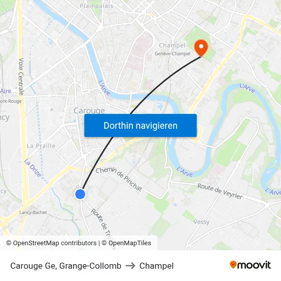 Carouge Ge, Grange-Collomb to Champel map