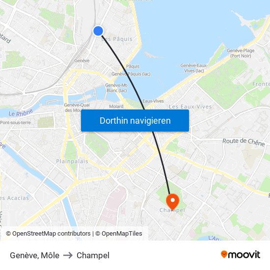 Genève, Môle to Champel map