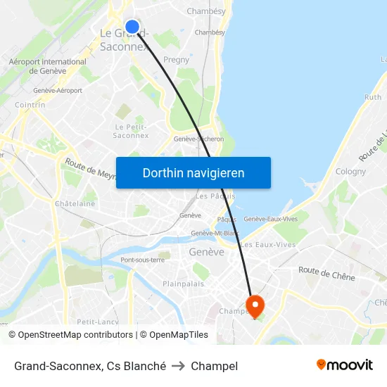 Grand-Saconnex, Cs Blanché to Champel map