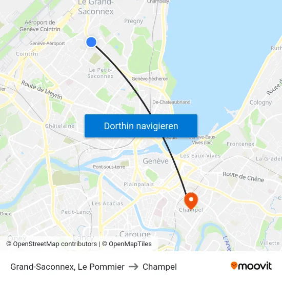 Grand-Saconnex, Le Pommier to Champel map
