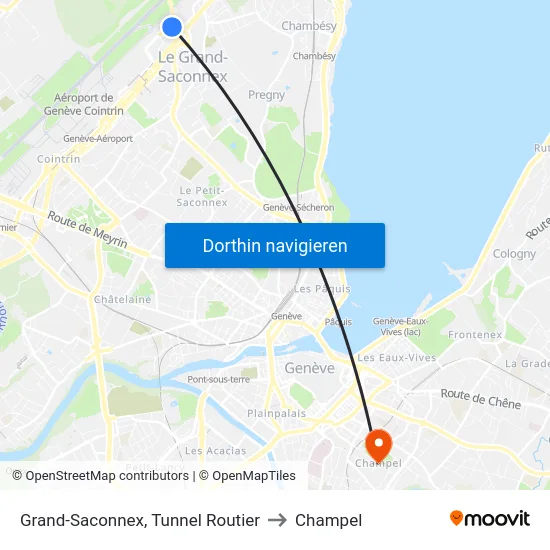 Grand-Saconnex, Tunnel Routier to Champel map