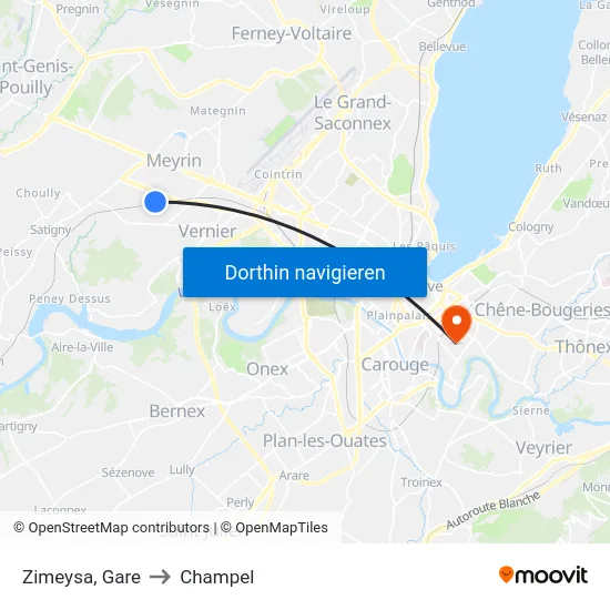 Zimeysa, Gare to Champel map