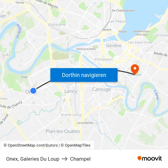 Onex, Galeries Du Loup to Champel map