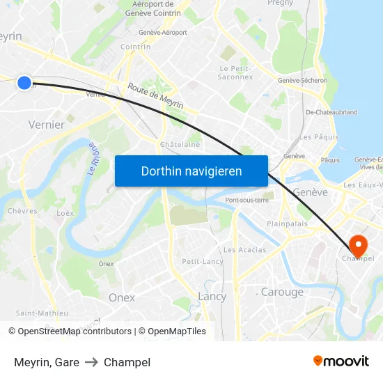Meyrin, Gare to Champel map