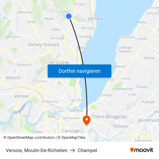 Versoix, Moulin-De-Richelien to Champel map
