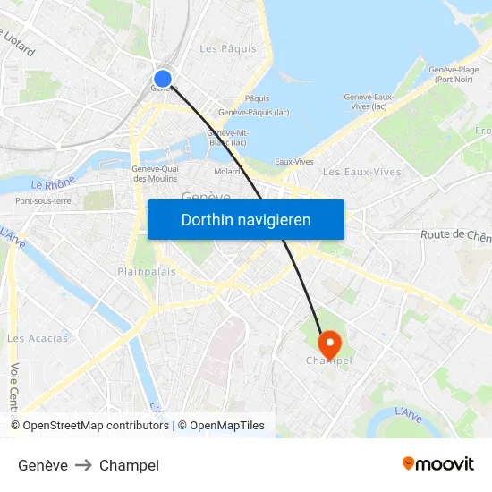 Genève to Champel map
