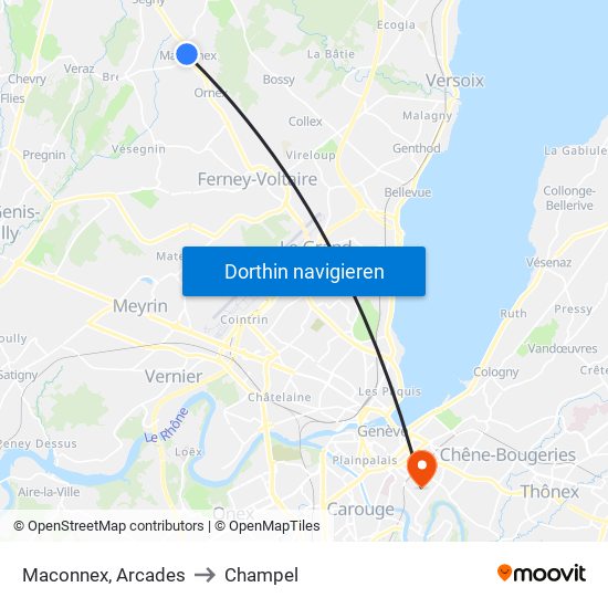 Maconnex, Arcades to Champel map