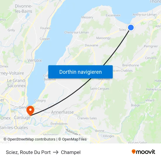 Sciez, Route Du Port to Champel map